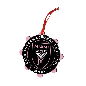Inter Miami CF, Christmas ornament snowflake wooden 7.5cm