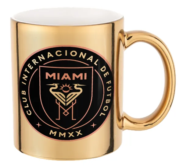 Ίντερ Μαϊάμι (Inter Miami CF) — Κούπα κεραμική, χρυσή καθρέπτης, 330ml