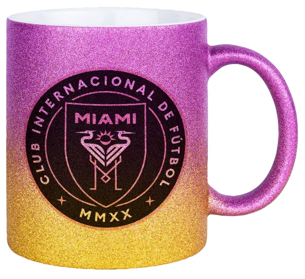 Ίντερ Μαϊάμι (Inter Miami CF) — Κούπα Χρυσή/Ροζ Glitter, κεραμική, 330ml