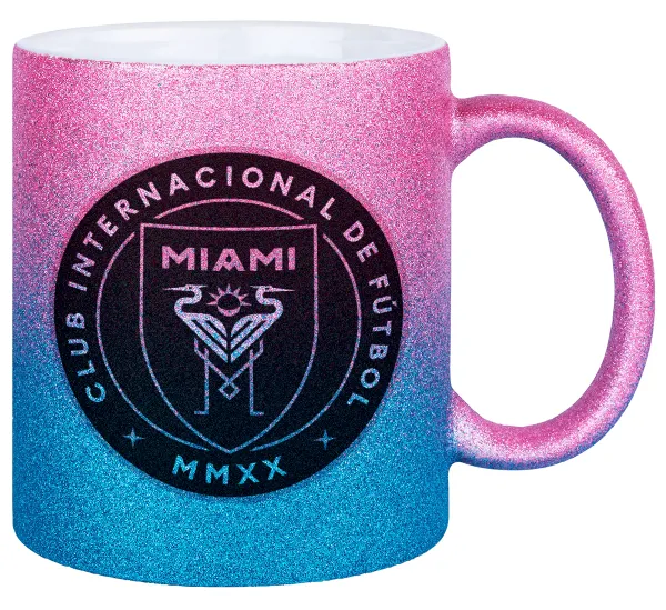 Ίντερ Μαϊάμι (Inter Miami CF) — Κούπα Χρυσή/Μπλε Glitter, κεραμική, 330ml