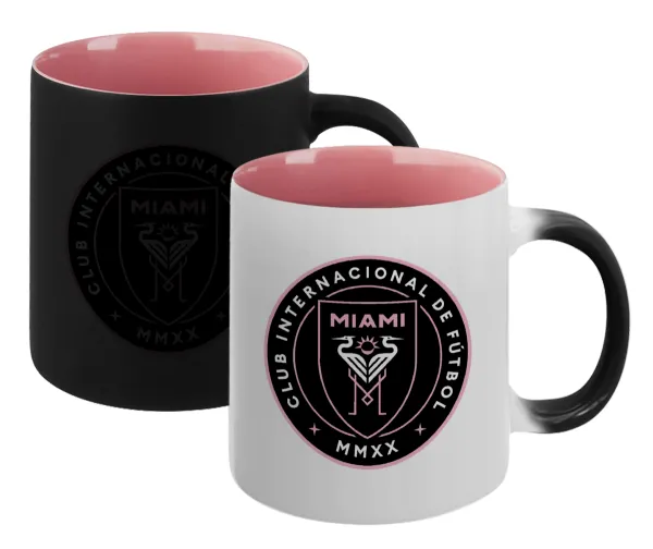 Inter Miami CF — Magic mug with pink interior, ceramic, 330ml, changes colour with hot drinks