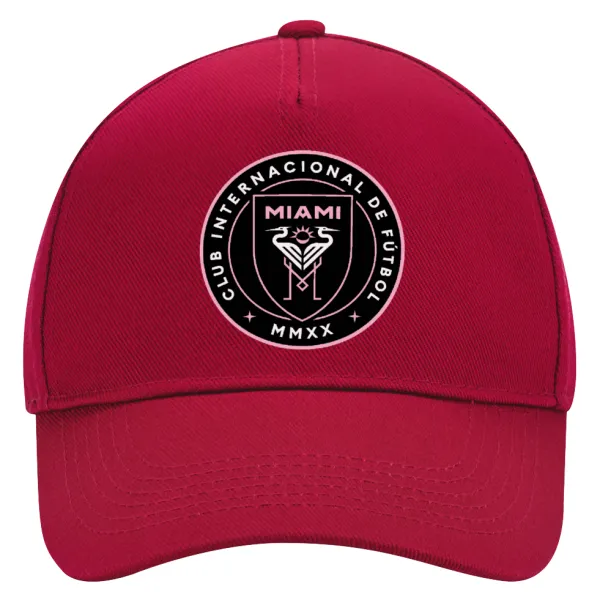 Ίντερ Μαϊάμι (Inter Miami CF) — Καπέλο Ενηλίκων Ultimate ΚΟΚΚΙΝΟ, (100% ΒΑΜΒΑΚΕΡΟ DRILL, ΕΝΗΛΙΚΩΝ, UNISEX, ONE SIZE)