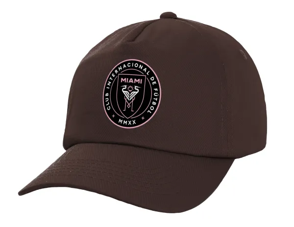 Inter Miami CF — Adult Baseball Cap, 100% Cotton, Chocolate (COTTON, ADULT, UNISEX, ONE SIZE)