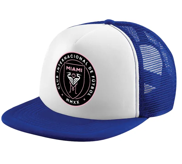 Inter Miami CF — Adult Soft Trucker Hat with Blue/White Mesh (POLYESTER, ADULT, UNISEX, ONE SIZE)