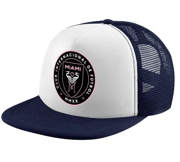 Inter Miami CF — Adult Soft Trucker Hat with Dark Blue/White Mesh (POLYESTER, ADULT, UNISEX, ONE SIZE)