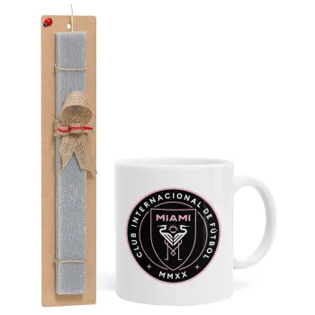 Inter Miami CF, Easter Set, Ceramic Cup (330ml) & Easter aromatic flat candle (30cm) (GRAY)