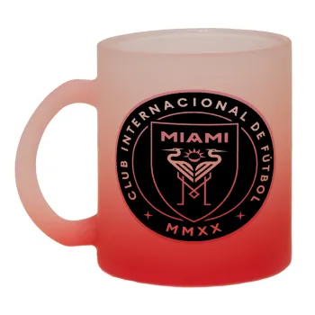 Ίντερ Μαϊάμι (Inter Miami CF), Κούπα γυάλινη δίχρωμη με βάση το κόκκινο ματ, 330ml