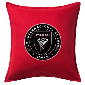 Inter Miami CF, Sofa cushion RED 50x50cm includes filling
