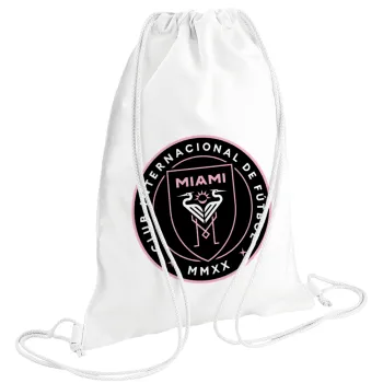 Inter Miami CF, Backpack pouch GYMBAG white (28x40cm)