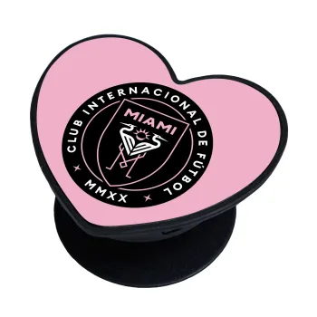 Ίντερ Μαϊάμι (Inter Miami CF), Phone Holders Stand  καρδιά Μαύρο Βάση Στήριξης Κινητού στο Χέρι