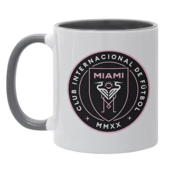 Ίντερ Μαϊάμι (Inter Miami CF), Κούπα χρωματιστή γκρι, κεραμική, 330ml