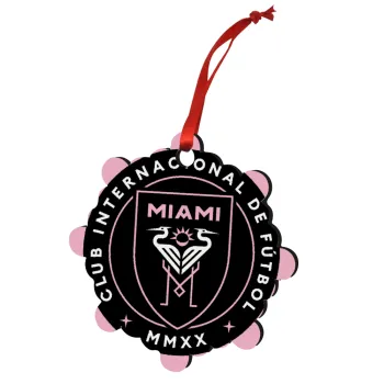Inter Miami CF, Christmas ornament snowflake wooden 7.5cm