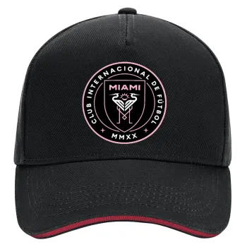 Inter Miami CF, DRILL Adult Ultimate Hat BLACK/RED, (100% COTTON, ADULT, UNISEX, ONE SIZE)