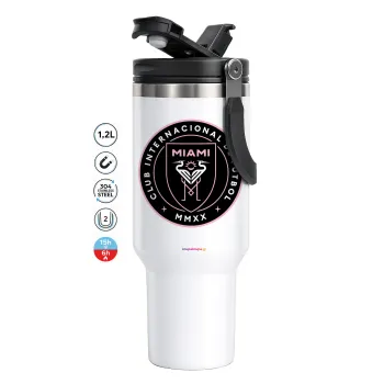 Ίντερ Μαϊάμι (Inter Miami CF), Mega Tumbler με καπάκι, διπλού τοιχώματος (θερμό) 1,2L