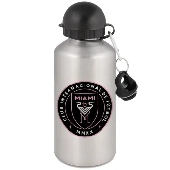Inter Miami CF, Metallic water jug, Silver, aluminum 500ml