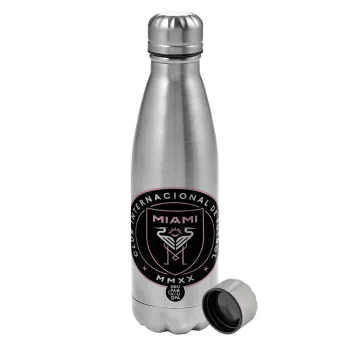 Inter Miami CF, Metallic water bottle, stainless steel, 750ml