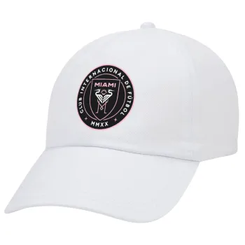 Inter Miami CF, Adult Baseball Cap White 5-panel (POLYESTER, ADULT, UNISEX, ONE SIZE)