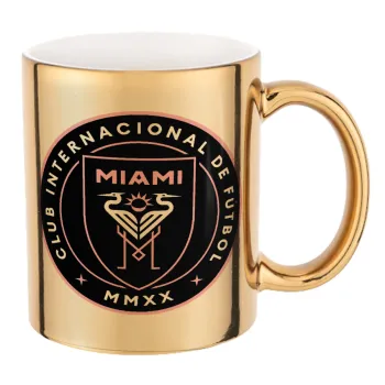 Ίντερ Μαϊάμι (Inter Miami CF), Κούπα κεραμική, χρυσή καθρέπτης, 330ml