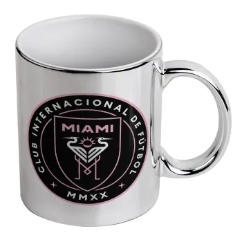 Ίντερ Μαϊάμι (Inter Miami CF), Κούπα κεραμική, ασημένια καθρέπτης, 330ml