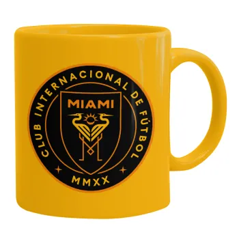 Ίντερ Μαϊάμι (Inter Miami CF), Κούπα, κεραμική κίτρινη, 330ml