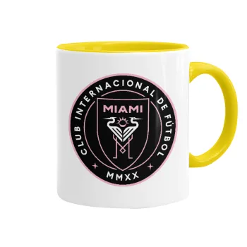 Ίντερ Μαϊάμι (Inter Miami CF), Κούπα χρωματιστή κίτρινη, κεραμική, 330ml