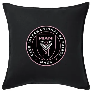 Inter Miami CF, Sofa cushion black 50x50cm includes filling
