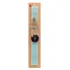 Easter Set, wooden keychain & aromatic flat Easter candle (30cm) (TURQUOISE)