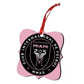Inter Miami CF, Christmas ornament polygon wooden 7.5cm