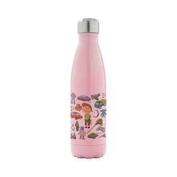 Toys Boy, Metal mug thermos Pink Iridiscent (Stainless steel), double wall, 500ml