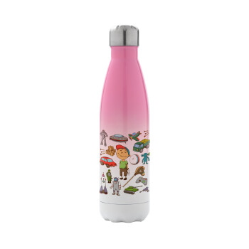 Toys Boy, Metal mug thermos Pink/White (Stainless steel), double wall, 500ml
