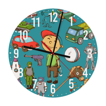 Toys Boy, Ρολόι τοίχου ξύλινο (30cm)