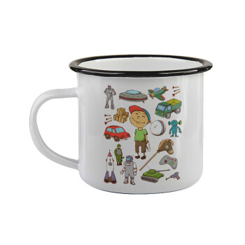 Toys Boy, Κούπα εμαγιέ με μαύρο χείλος 360ml