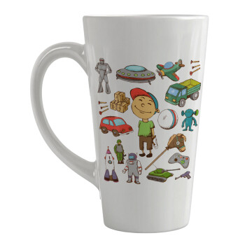 Toys Boy, Κούπα κωνική Latte Μεγάλη, κεραμική, 450ml