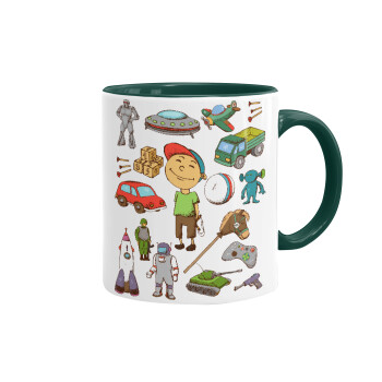 Toys Boy, Mug colored green, ceramic, 330ml