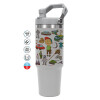 GREY color, 890ml (30oz) stainless Steel Tumbler with Handle