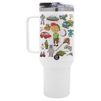 Toys Boy, Mega Tumbler με καπάκι, διπλού τοιχώματος (θερμό) 1,2L