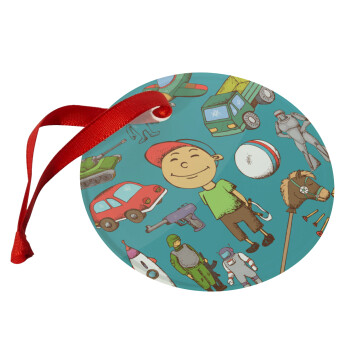 Toys Boy, Στολίδι Χριστουγεννιάτικο στολίδι γυάλινο 9cm