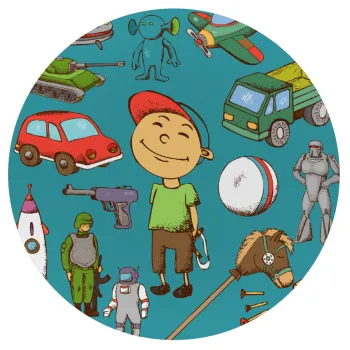 Toys Boy, Mousepad Round 20cm