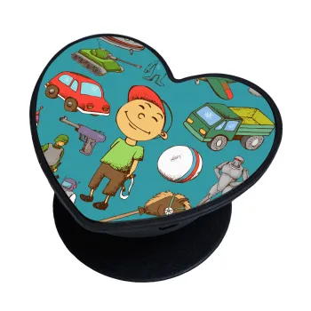 Toys Boy, Phone Holders Stand  καρδιά Μαύρο Βάση Στήριξης Κινητού στο Χέρι