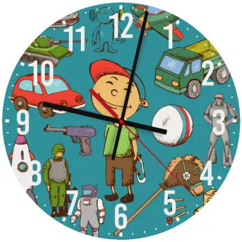 Toys Boy, Ρολόι τοίχου ξύλινο (30cm)
