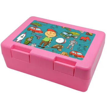 Toys Boy, Children's cookie container PINK 185x128x65mm (BPA free plastic)