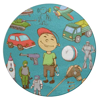 Toys Boy, Επιφάνεια κοπής γυάλινη στρογγυλή (30cm)