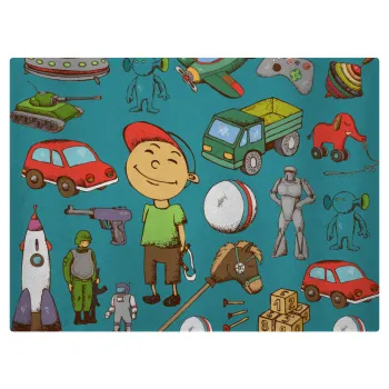 Toys Boy, Επιφάνεια κοπής γυάλινη (38x28cm)