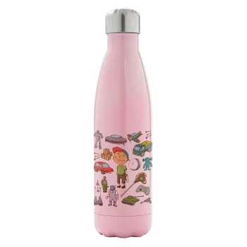 Toys Boy, Metal mug thermos Pink Iridiscent (Stainless steel), double wall, 500ml