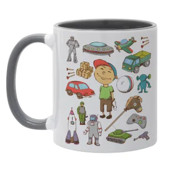 Toys Boy, Mug colored grey, ceramic, 330ml
