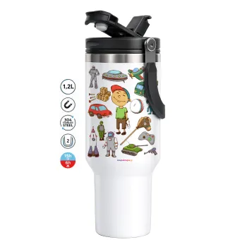 Toys Boy, Mega Stainless steel Tumbler with lid, double wall 1,2L