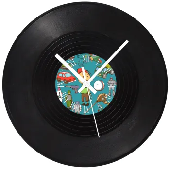Toys Boy, Ρολόι τοίχου Βινύλιο (30cm)