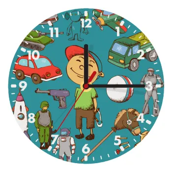 Toys Boy, Wooden wall clock (20cm)