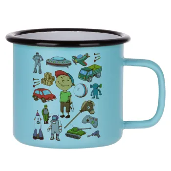 Toys Boy, Κούπα Μεταλλική εμαγιέ ΜΑΤ σιέλ 360ml