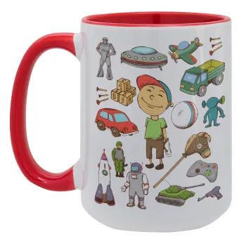 Toys Boy, Κούπα Mega 15oz, κεραμική Κόκκινη, 450ml